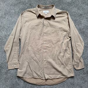 Barrington Mens Dress Shirt Size 16 32/33 Brown Button Down Tan Khaki VINTAGE